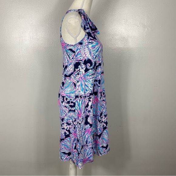 Lilly Pulitzer LUELLA DRESS XS Deep Sea Nav Shells Bells - Picture 7 of 9